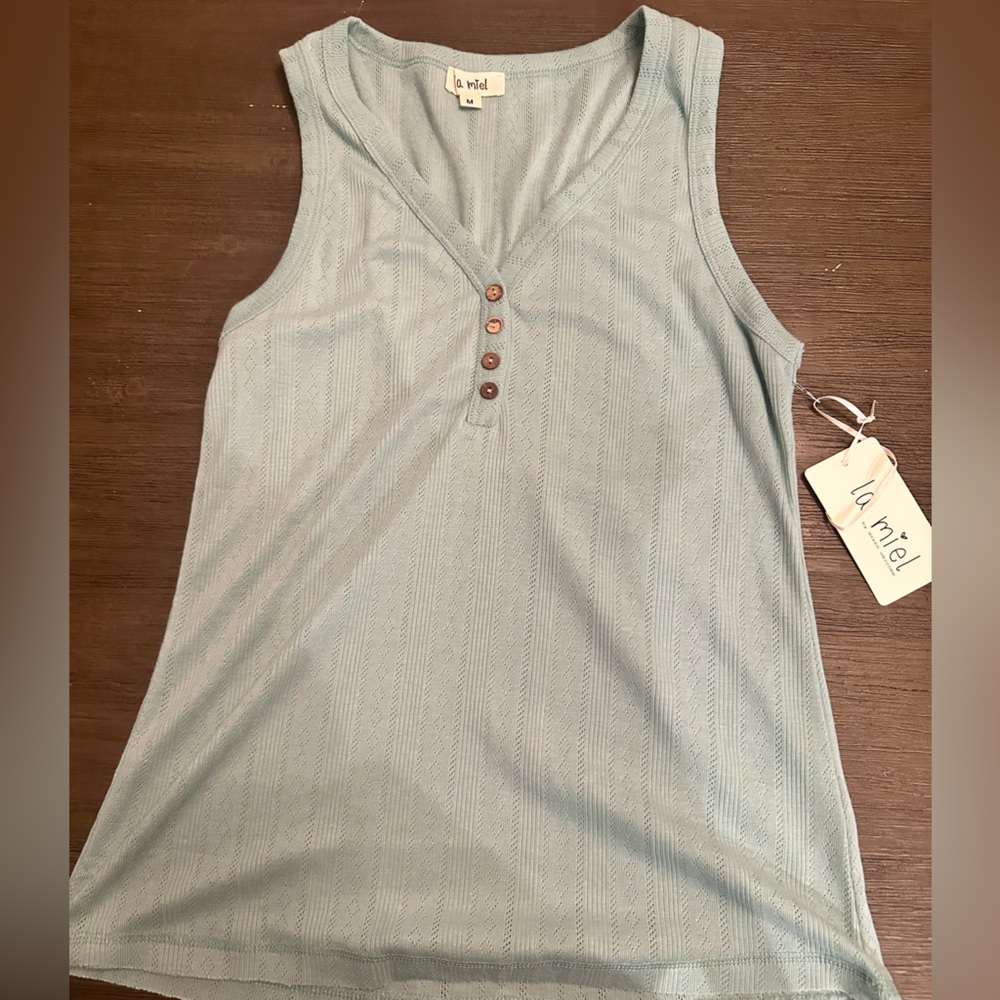 La Mie Light Blue Tank Top Size Medium